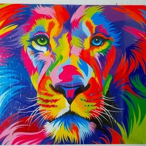 I'm selling a tie die Lion puzzle it is already made